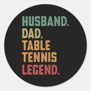 Mens Husband Vater Tischtennis Legend Runder Aufkleber