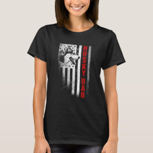 Mens Husky Siberian Husky Vater American Flag Do T-Shirt