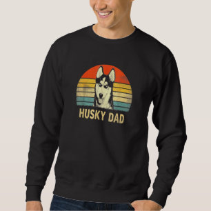 Mens Husky Vater Dog Owner Vintag Retro Graphic Sweatshirt