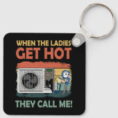 Mens Hvac Funny, wenn die Ladys heiß anrufen Schlüsselanhänger (Rückseite)