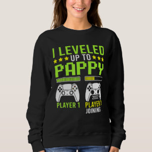 Mens I Leveled to Pappy Fun Video Games Gamer Sweatshirt