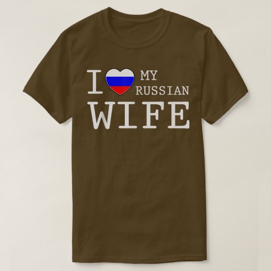 Mens I Liebe meiner russischen Ehefrau T T-Shirt (Design vorne)