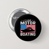 Mens I Liebe Motorbootmotor Motorbootfahren T-Shir Button (Vorne & Hinten)