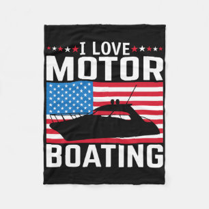 Mens I Liebe Motorbootmotor Motorbootfahren T-Shir Fleecedecke