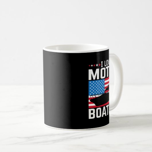 Mens I Liebe Motorbootmotor Motorbootfahren T-Shir Kaffeetasse (VorderseiteRechts)