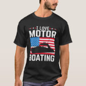 Mens I Liebe Motorbootmotor Motorbootfahren T-Shir T-Shirt (Vorderseite)