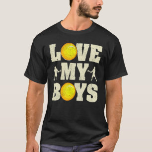 Mens I Liebe My Boys Lacrosse Vatertag überall T-Shirt