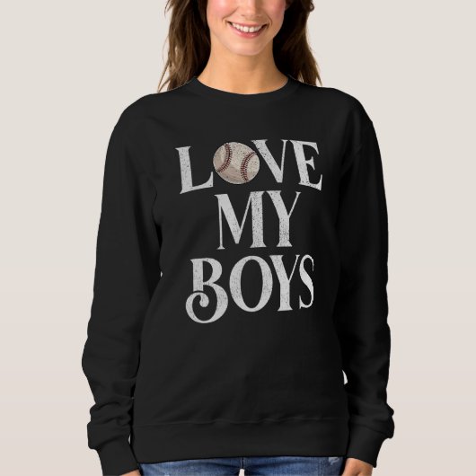Mens I Liebe My Boys Softball Vater Vater' Sweatshirt (Vorderseite)