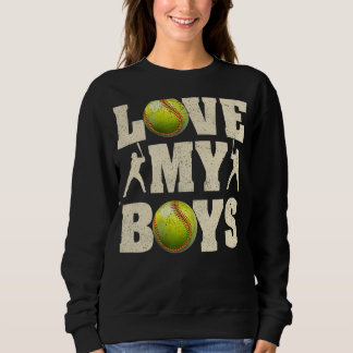 Mens I Liebe My Boys Softball Vatertag Software Sweatshirt