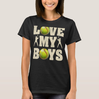 Mens I Liebe My Boys Softball Vatertag Software T-Shirt