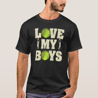 Mens I Liebe My Boys Tennis Pater's Day Tennis Da T-Shirt