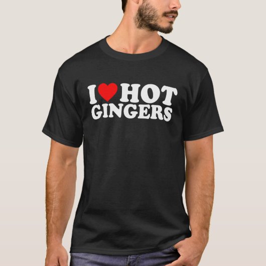 Mens I Love Hot Gingers I Heart Hot Gingers Redhea T-Shirt (Vorderseite)