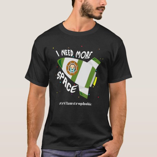 Mens I Need Space Claustrophobia Psychologie B T-Shirt (Vorderseite)