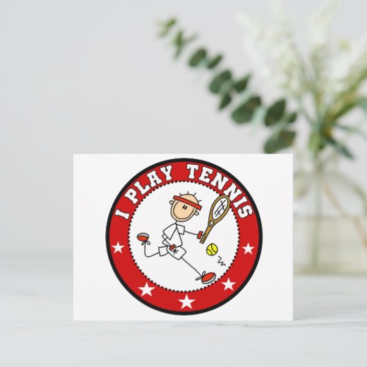 Mens I play Tennis Tshirts und Geschenke Postkarte (Stehend Vorderseite)