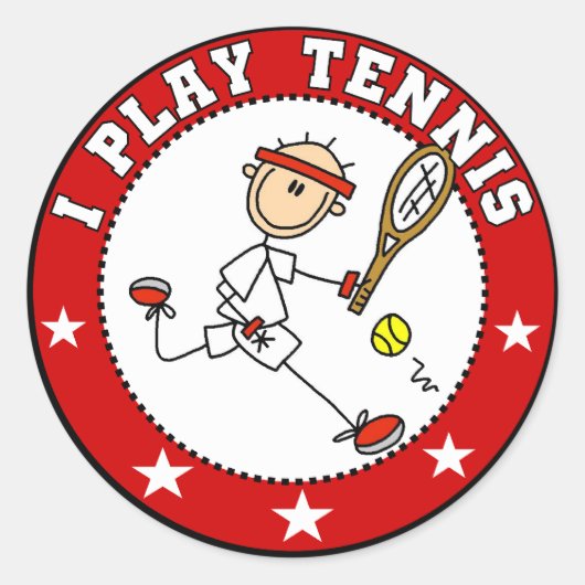 Mens I play Tennis Tshirts und Geschenke Runder Aufkleber (Vorderseite)