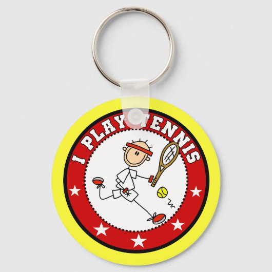 Mens I play Tennis Tshirts und Geschenke Schlüsselanhänger (Vorderseite)