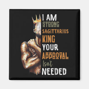 Mens I Strong Sagittarier King in Crown Zodiac Magnet