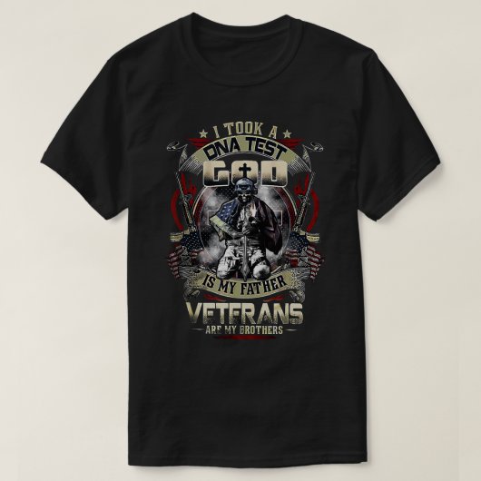 Mens I Took A DNA Test God Is My Father Veterans B T-Shirt (Design vorne)