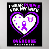 Mens I Wear Purple For My Wife Overdose Awareness Poster (Vorne)