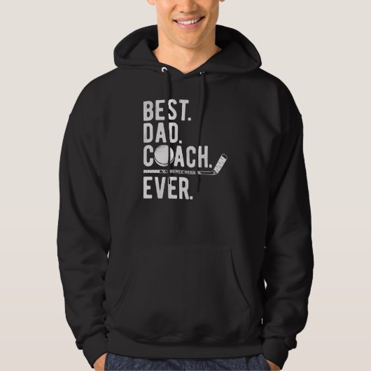 Mens Ice Hockey Bester Vater Coach je Daddy Hoodie (Vorderseite)