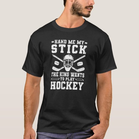 Mens Ice Hockey King Funny Hockey Player T-Shirt (Vorderseite)