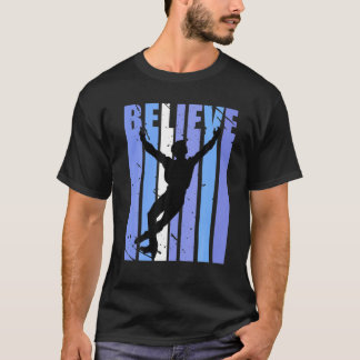 Mens Ice Skater Abbildung Skater Retro Distressed  T-Shirt