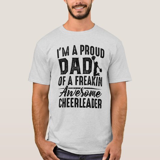 Mens Ich bin ein stolzer Cheerleader Vater von Dau T-Shirt (Vorderseite)