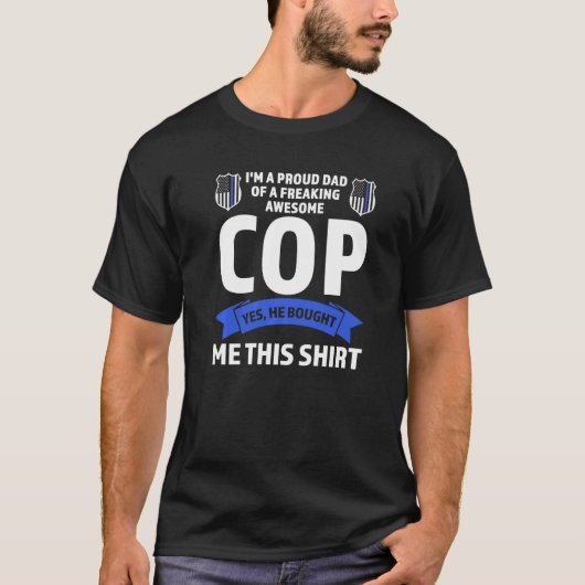 Mens ich bin ein stolzer Vater von Polizist Polizi T-Shirt (Vorderseite)