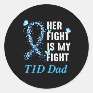 Mens ihr Kampf ist mein Kampf gegen T1D Vater Typ Runder Aufkleber