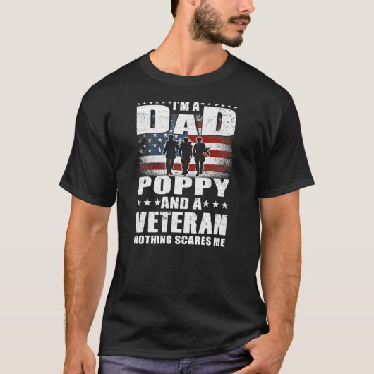 Mens I'm A Dad Poppy And A Veteran Dad Poppy T-Shirt (Vorderseite)