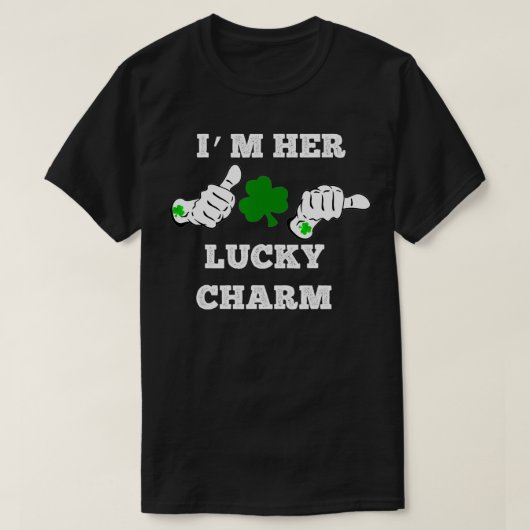 Mens Im her Lucky Charm St Patricks Day Paare T-Shirt (Design vorne)