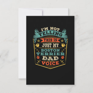 Mens Im Not Yelling Boston Terrier Christmas Dad RSVP Karte