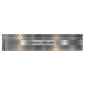 Mens Industrial Masculine Metal Look Grafik Namensplakette (Vorderseite)