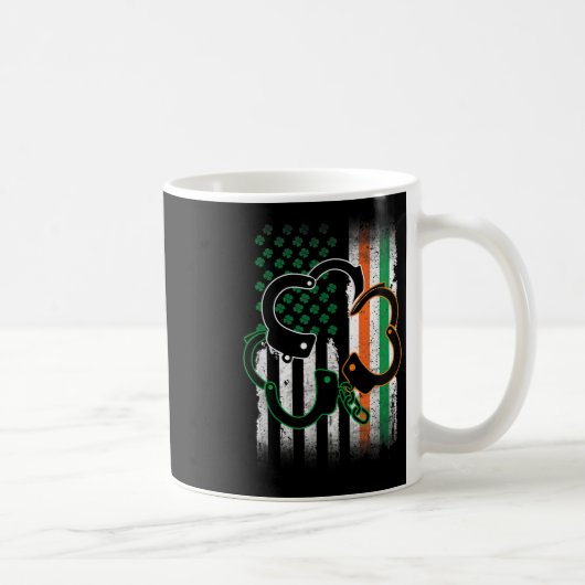 Mens Irish Handcuffs St Patricks Day Police Americ Kaffeetasse (Rechts)