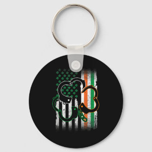 Mens Irish Handcuffs St Patricks Day Police Americ Schlüsselanhänger