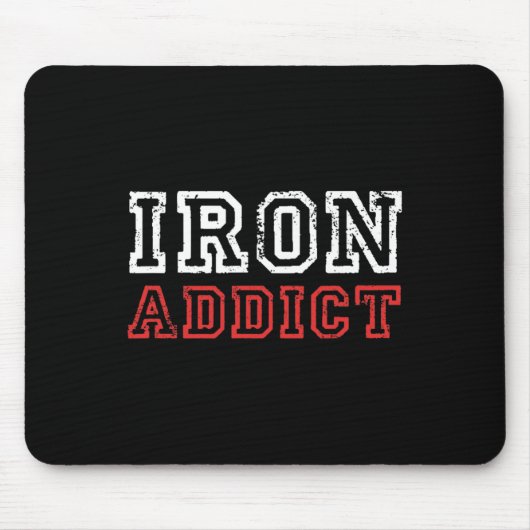 Mens Iron Addict Gym Workout Fitness Bodybuilding Mousepad (Vorne)