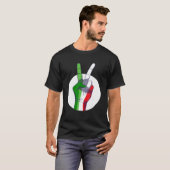 Mens Italian Flag peace sign  Victory Sign Nationa T-Shirt (Vorne ganz)