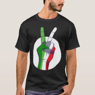 Mens Italienische Flagge Friedenszeichen Sieg Staa T-Shirt