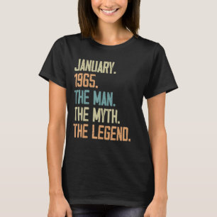 Mens Januar 1965 Man Myth Legend Geburtstag 58 Yea T-Shirt