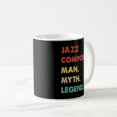 Mens Jazz Composer Man Myth Legend Kaffeetasse (VorderseiteRechts)