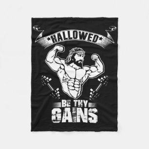 Mens Jesus Bodybuilding T Shirt - Funny Jesus Weig Fleecedecke