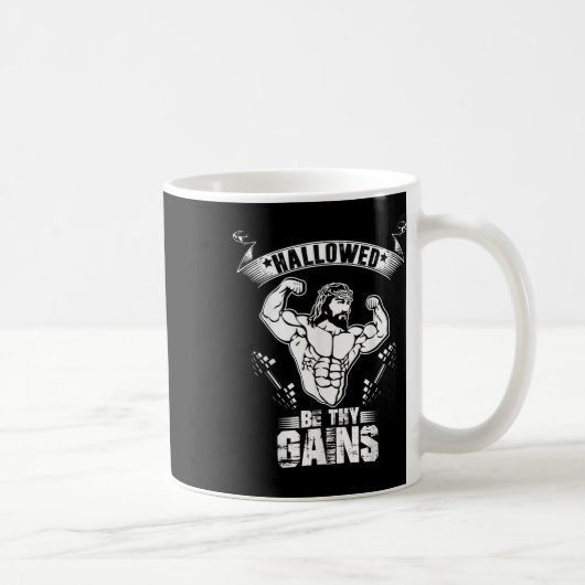 Mens Jesus Bodybuilding T Shirt - Funny Jesus Weig Kaffeetasse (Rechts)