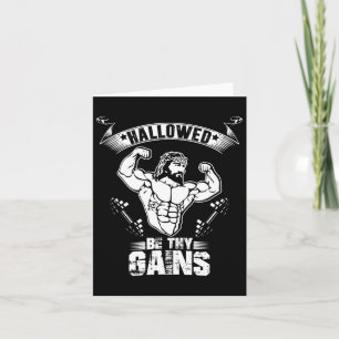 Mens Jesus Bodybuilding T Shirt - Funny Jesus Weig Karte
