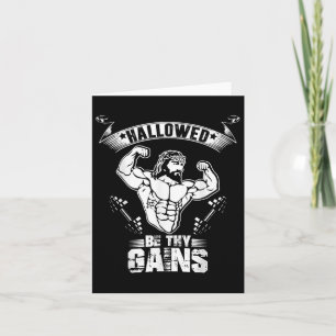 Mens Jesus Bodybuilding T Shirt - Funny Jesus Weig Karte