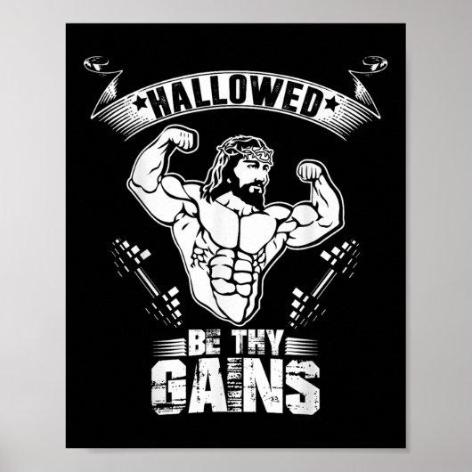 Mens Jesus Bodybuilding T Shirt - Funny Jesus Weig Poster (Vorne)