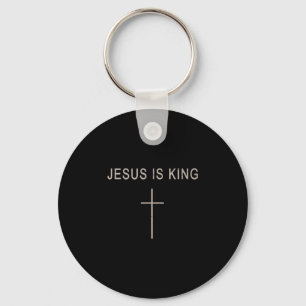 Mens Jesus Christ King Minimalistisch Faith Christ Schlüsselanhänger