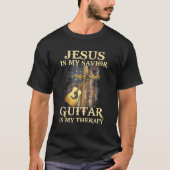 Mens Jesus ist meine Retter Gitarre ist meine Ther T-Shirt (Vorderseite)