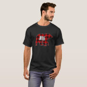 Mens Josef Bear Custom Red Buffalo Karierte Weihna T-Shirt (Vorne ganz)