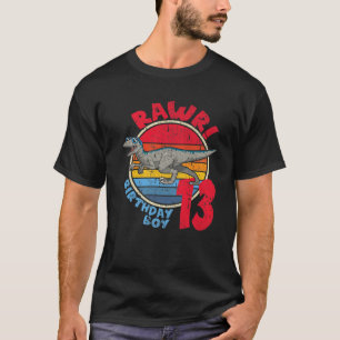 Mens Junge 13. Geburtstag I Rawr! Velociraptor I F T-Shirt