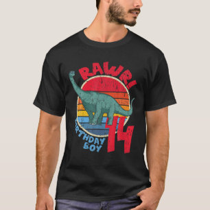 Mens Junge 14. Geburtstag I Rawr! Brachiosaurus I T-Shirt